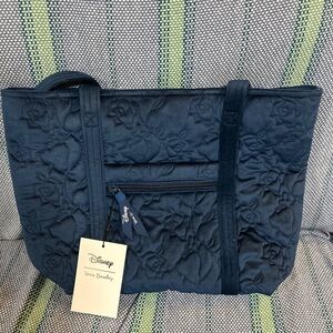 NWT Vera Bradley Bonjour Belle Velvet Tote and Rose Charm, Beauty and the Beast